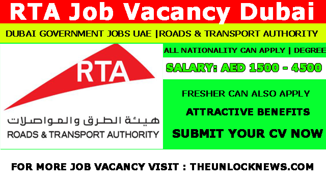 Dubai RTA job recruitment Hiring fresher 2021