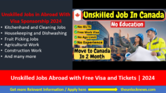 Unskilled Jobs Abroad with Free Visa and Tickets