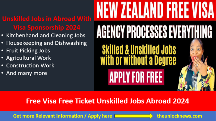Free Visa Free Ticket Unskilled Jobs Abroad 2024